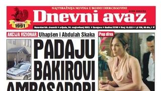 Danas u "Dnevnom avazu" čitajte: Padaju Bakirovi ambasadori