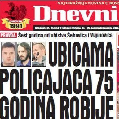 U dvobroju "Dnevnog avaza" čitajte: Ubicama policajaca 75 godina robije