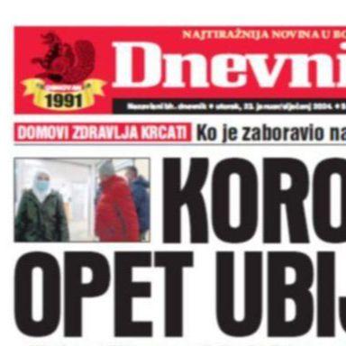 U današnjem "Dnevnom avazu" čitajte: Korona opet ubija!