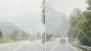 Video / Veliko nevrijeme na putu Mostar - Jablanica, padaju snažna kiša i grad