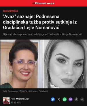 Tekst objavljen 13. decembra - Avaz