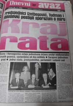 Naslovnica "Dnevnog avaza" od 22. novembra 1995. - Avaz