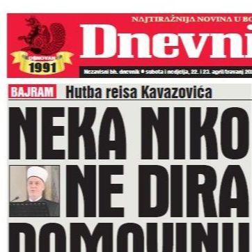 U dvobroju "Dnevnog avaza" čitajte: Neka niko ne dira domovinu