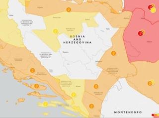 Portal Meteoalarm izdao upozorenja za više regija u BiH: U nekima zbog visokih temperatura, a u drugima zbog nevremena