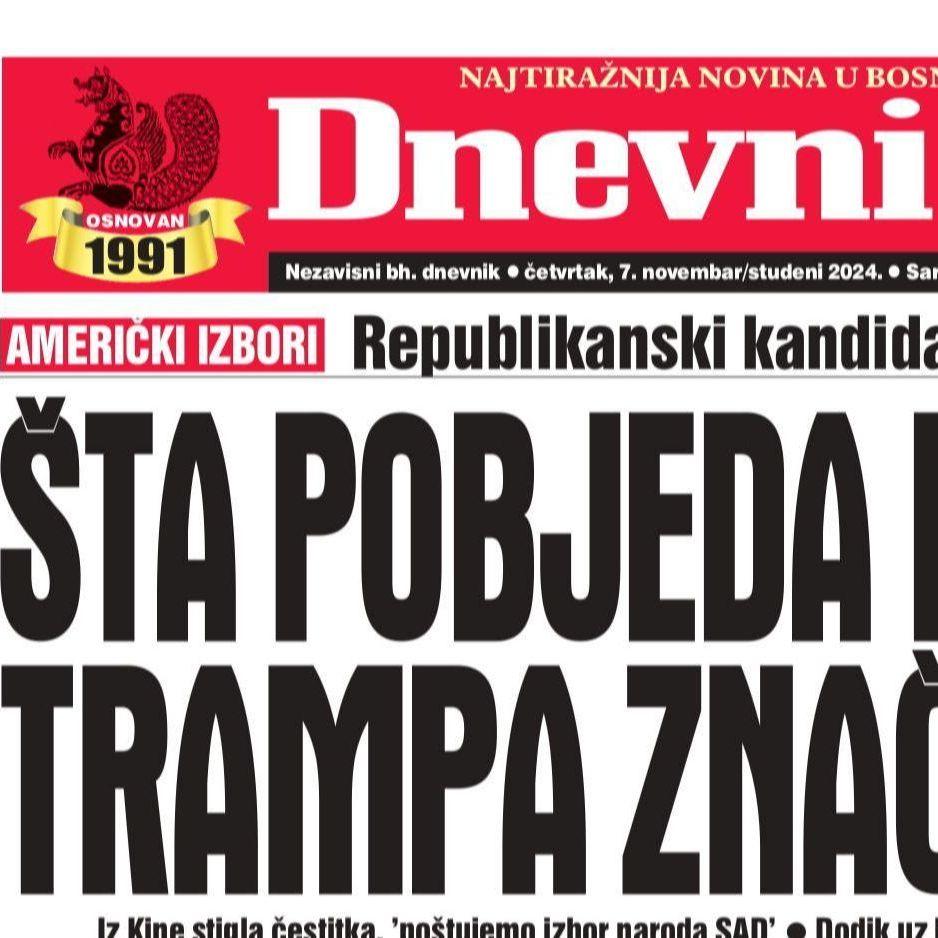 U današnjem "Dnevnom avazu" čitajte: Šta pobjeda Donalda Trampa znači za BiH