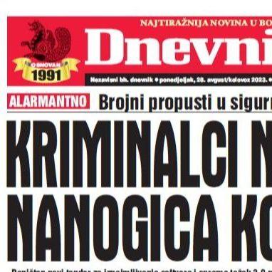 Danas u "Dnevnom avazu" čitajte: Kriminalci na moru, nanogica kod tetke