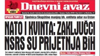 U današnjem "Dnevnom avazu" čitajte: Zaključci NSRS su prijetnja BiH