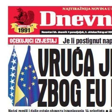 U današnjem "Dnevnom avazu" čitajte: Vruća jesen zbog EU puta