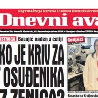 U današnjem "Dnevnom avazu" čitajte ko je kriv za smrt osuđenika u KPZ Zenica?