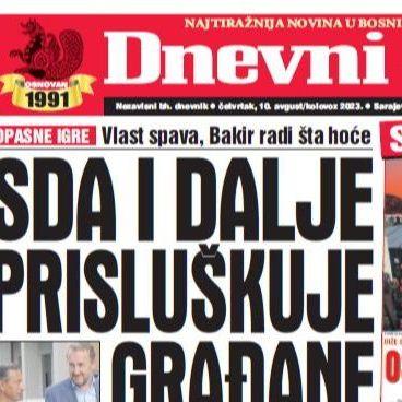 U današnjem "Dnevnom avazu" čitajte: SDA i dalje prisluškuje građane