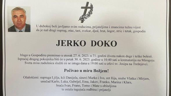 Doko: Ispraćaj će biti održan u petak - Avaz