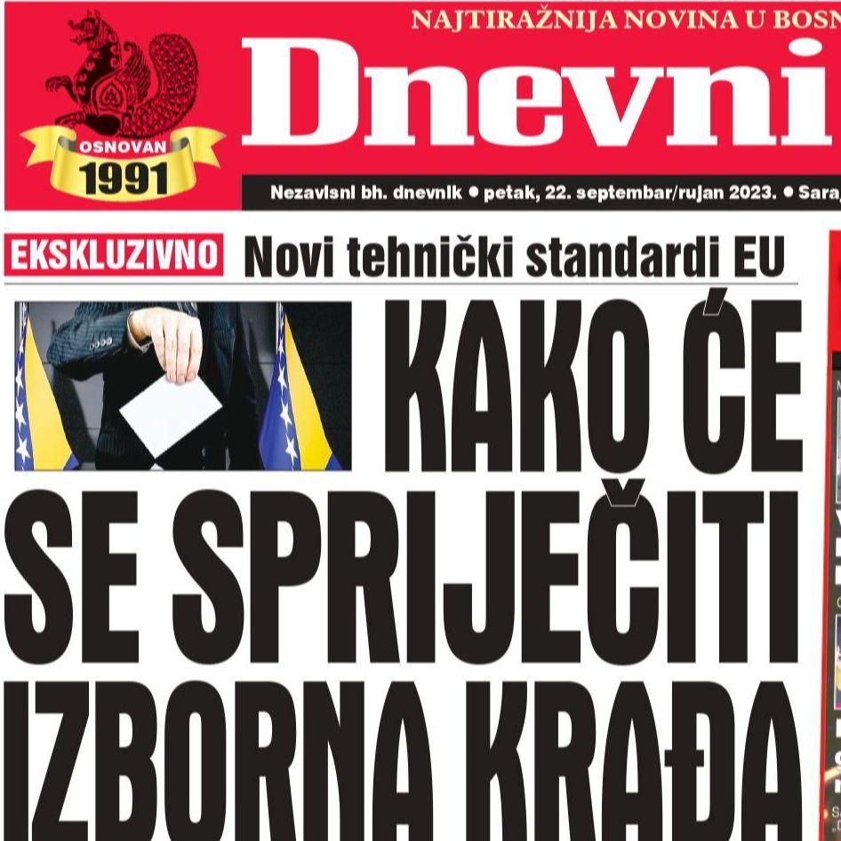 U današnjem "Dnevnom avazu" čitajte: Kako će se spriječiti izborna krađa