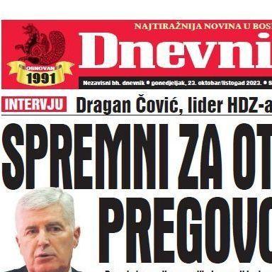 Danas u "Dnevnom avazu" čitajte: Spremni za otvaranje pregovora s EU