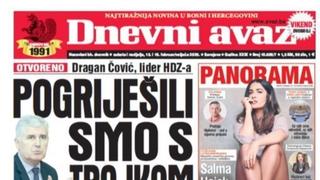 U dvobroju "Dnevnog avaza" čitajte zbog čega Dragan Čović kaže da su pogriješili s Trojkom