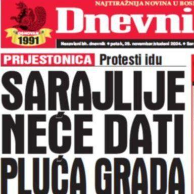 U današnjem "Dnevnom avazu" čitajte: Sarajlije neće dati pluća grada