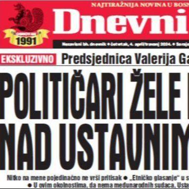 U današnjem "Dnevnom avazu" čitajte: Političari žele kontrolu nad Ustavnim sudom