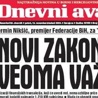 U današnjem "Dnevnom avazu" čitajte šta je poručio premijer FBiH Nermin Nikšić: Novi zakon je veoma važan