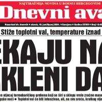 Danas u "Dnevnom avazu" čitajte: Čekaju nas pakleni dani