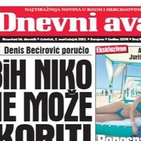 Danas u "Dnevnom avazu" čitajte: BiH niko ne može pokoriti