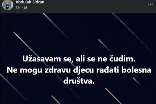 Abdulah Sidran podijelio status na Facebooku - Avaz