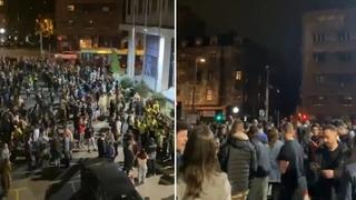 Video / Grupa studenata blokirala sve ulaze u zgradu RTS-a u Beogradu