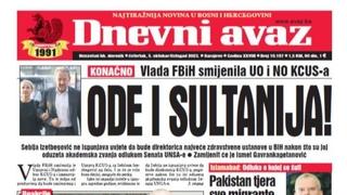 Danas u "Dnevnom avazu" čitajte: Ode i sultanija!