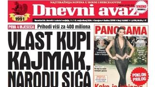 U dvobroju "Dnevnog avaza" čitajte: Vlast kupi kajmak, narodu sića