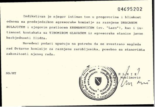 Muslimović šalje „specijalnu informaciju“ 20. 4. 1993. godine  - Avaz