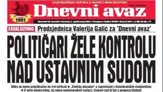 U današnjem "Dnevnom avazu" čitajte: Političari žele kontrolu nad Ustavnim sudom