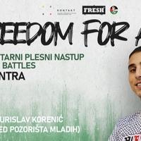 Humanitarni plesni nastup "Freedom For All" s plesačem iz Gaze u četvrtak ispred Pozorišta mladih