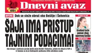 U današnjem „Dnevnom avazu“ čitajte: Šaja ima pristup tajnim podacima