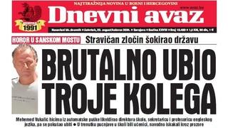 U današnjem "Dnevnom avazu" čitajte: Brutalno ubio troje kolega