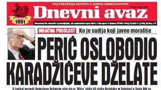 U današnjem "Dnevnom avazu" čitajte kako je Perić oslobodio Karadžićeve dželate