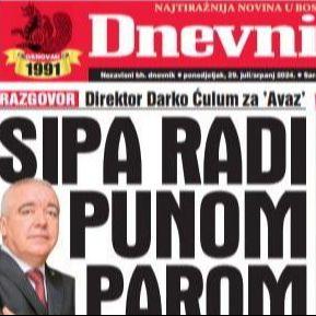 U današnjem "Dnevnom avazu" čitajte: SIPA radi punom parom