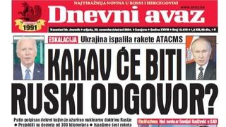 U današnjem "Dnevnom avazu" čitajte kakav će biti ruski odgovor na potez Ukrajine