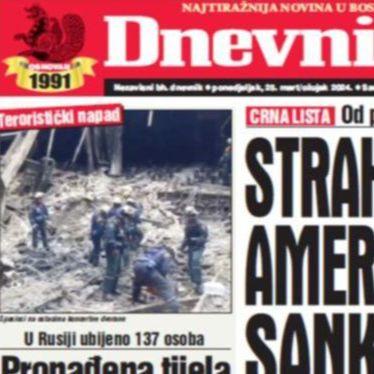 U današnjem "Dnevnom avazu" čitajte: Strah od novih američkih sankcija