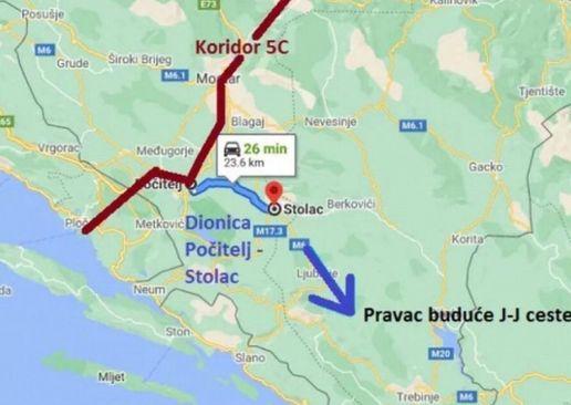 Dionica Jadransko-jonske autoceste na karti - Avaz