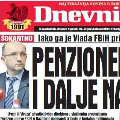 U današnjem "Dnevnom avazu" čitajte: Penzioner Isović i dalje na poslu!