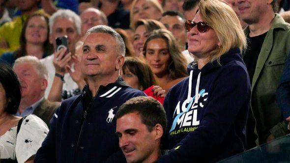 The parents of Novak Djokovic of Serbia, father Srdjan and mother Dijana react during his post match speech following his win over Andrey Rublev of Russia at the Australian Open tennis championship in Melbourne - Avaz