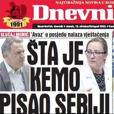 U današnjem "Dnevnom avazu" čitajte: Šta je Kemo pisao Sebiji