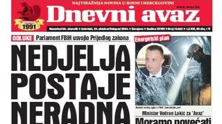 U današnjem "Dnevnom avazu" čitajte o nedjelji koja postaje neradna u trgovini