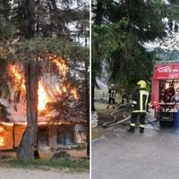 Grom zapalio vikendicu na Vlašiću, vatrogasci na terenu