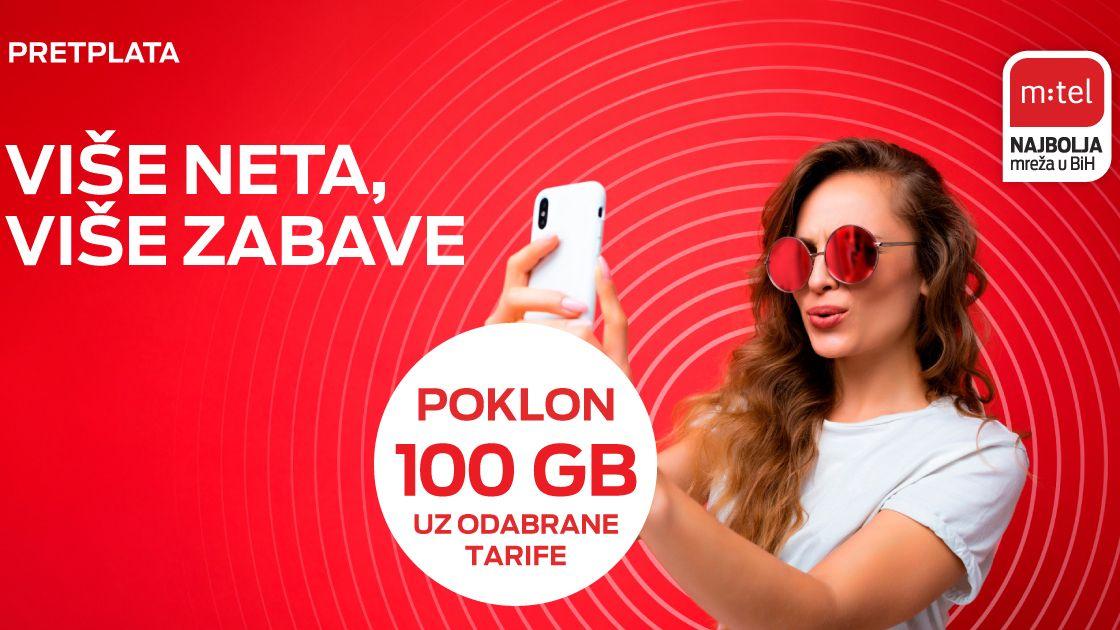 Izaberite m:tel Pretplata tarife sa dodatnih 100 GB neta na poklon